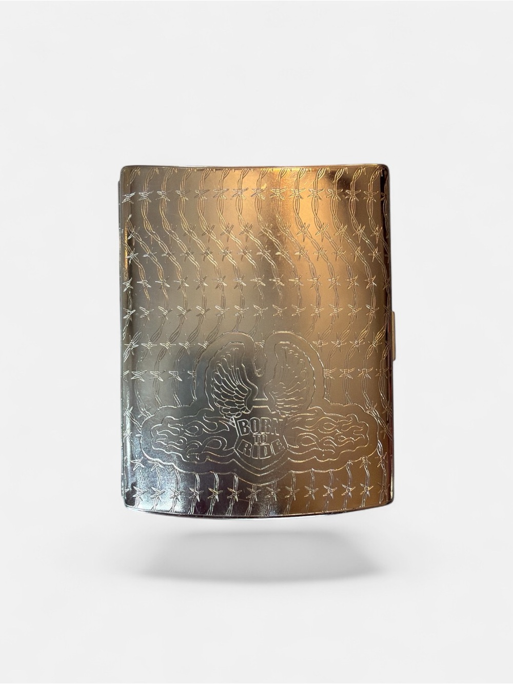 Harley-Davidson VTG Engraved Metal Cigarette Case / Card Holder – "Born to Ride"